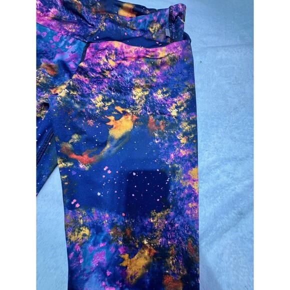 KOS USA Women's L Athletic Compression Running Leggings Galaxy Neon Color - Picture 9 of 12